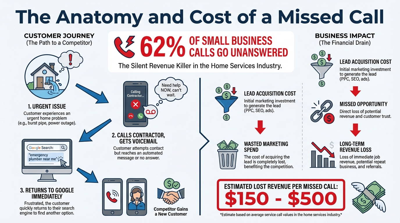 The Anatomy and Cost of a Missed Call
